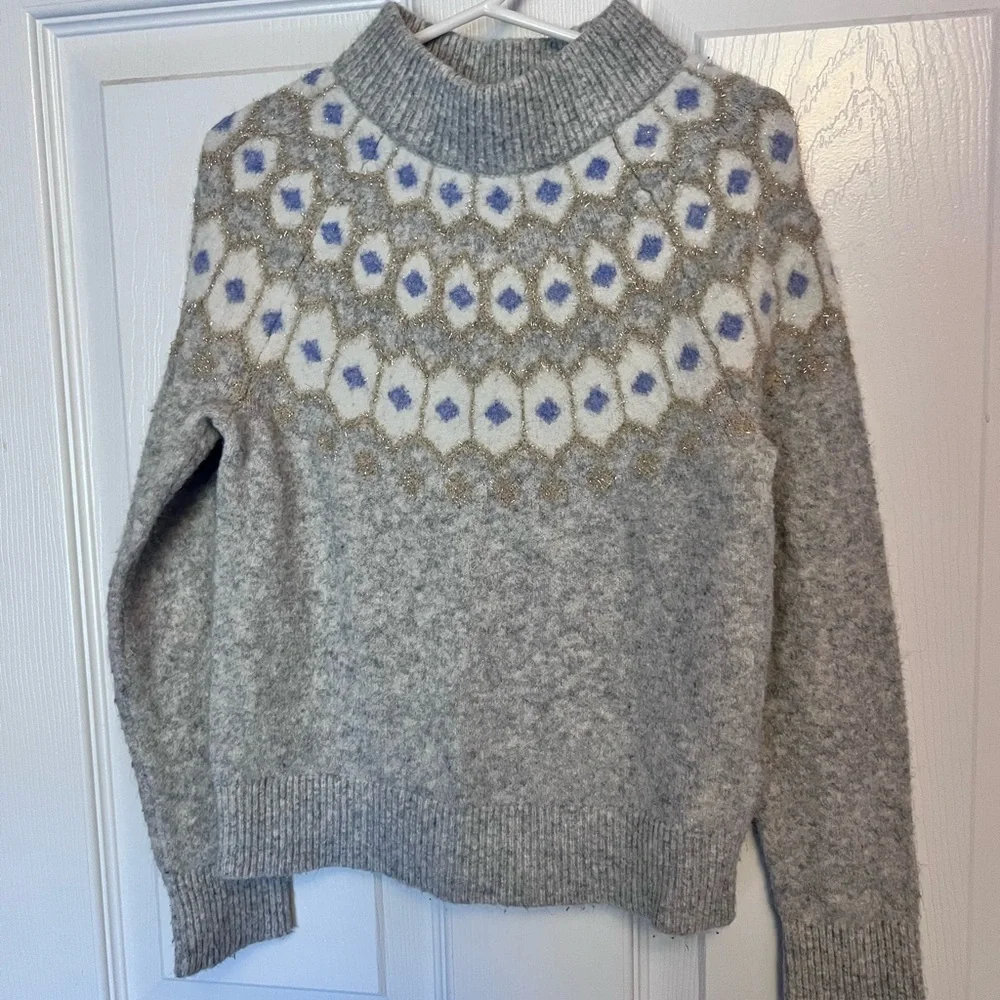 Crewcuts Gray and Blue Patterned Sweater